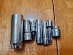 Mac Matco Snap 1/4 3/8 Drive Mixed Sockets Extension Lot Of 7. Fixed Price $50.00.