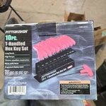 Pittsburgh 62161 10-PC Sae T-handle Hex Key Set Chrome Vanadium Steel. Fixed Price $15.00.