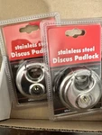 3 Pack! Ultra Hardware Products Stainless Steel Discus Padlock 70MM Each 2 Keys. Fixed Price $5.00.