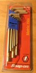 Snap On L-shaped Gold Metric Hex Wrench Set Plastic Holder -9 Keys New! AWMG9. Fixed Price $55.00.