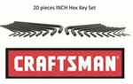 Craftsman Hand Tools 20PC Inch Sets Allen / Hex Key Wrench. Fixed Price $10.99.