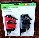 Pittsburgh Sae/metric 36 Piece Hex Key Set W/storage #94725. Fixed Price $20.99.