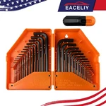 Eaceliy 31PCS Hex Key Set Allen Wrench Sae Metric Cr-v Steel Black. Fixed Price $25.95.
