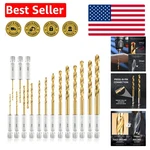 Amoolo 16-PIECE Hss Titanium Hex Drill Bit Set Quick Change & Precision Design. Fixed Price $23.39.