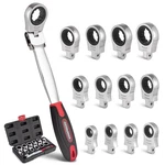 Flex Ratcheting Wrench Set 8-19MM Interchangeable Heads Repair Tool. Fixed Price $55.70.