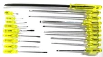 Proto 19 Piece Screwdriver Set W/ Black Oxide Coated Tips Made In The Usa. Fixed Price $520.00.