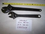 Vintage Crescent Tool Co 12" & 15" Crestoloy Adjustable Wrench Set Made Usa. Fixed Price $39.95.