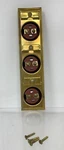 3 Gang Gold Name Panel Electric Wired Switch Push Button Size 7" X 1 5/8". Fixed Price $24.99.