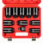 Wett 1/2" Drive Deep Large Impact Socket Set, 11-PIECE Spindle Axle Nut Wheel.... Fixed Price $53.47.