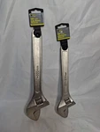 Steel Grip Nickle Plated Hardened Adjustable Wrenches 12" & 10". Fixed Price $18.00.