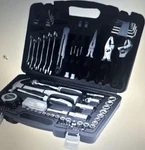 Workpro Household Tool Set - Hammer, Hex Key, Knife, Pliers, Screwdriver, Case. Fixed Price $195.00.