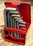 Snap On Tools Metric Hex L-shaped Key Lot Allen Wrench Red Box Case Tray. Fixed Price $44.00.