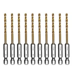 Amoolo 1/8 Hex Shank Drill Bits, 10PCS Titanium Hss Twist Impact Set F. Fixed Price $19.87.