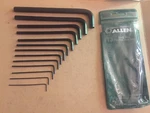 Allen Hex Key Set, Long Arm Sae, Piece #56013 In Factory Case - Usa New. Fixed Price $12.50.
