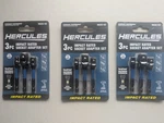 (3) Hercules Pc. Impact Rate Socket Adapter Set, New Original Packaging. Fixed Price $14.50.