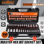 32PC Allen Head Hex Bit Socket High Torque Strengthened Cr-v Sae Metric S2 Steel. Fixed Price $36.99.