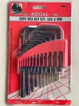 Regal 25 Piece Hex Key Set Metric & Sae 99211 Black Oxide Finish/chrome Vanadium. Fixed Price $12.50.