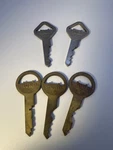 Vintage Hurd Keys Set Of 5 - Mixed Styles Collectible Automotive. Fixed Price $10.99.