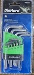Diehard 9 Pc Star Key Set, DH50007, Storage Caddy, Ball End. Shorties. Fixed Price $12.00.