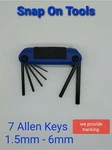 Snap On Tools Folding Metric Hex Wrench Set Plastic Handle AWMEF7K -7 Keys New!!. Fixed Price $22.95.