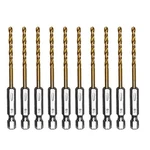 Amoolo 1/8 Hex Shank Drill Bits, 10PCS Titanium Hss Twist Impact Set F. Fixed Price $16.73.