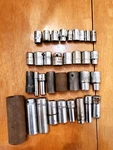 Mac Matco 1/4 3/8 1/2 Drive Mixed Sockets Lot Of 34. Fixed Price $134.00.