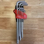 Wiha 369S9B Ball End Hex Long Arm L-key Chrome Piece Set Made In Germany. Fixed Price $30.00.