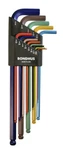 Hex Balldriver Xl Arm L-wrenchset 13PCS .050"-3/8"COLORGUARD-BONDHUS Usa 69637. Fixed Price $24.81.
