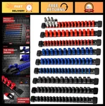 9-PIECE Heavy Duty Socket Organizer Set 1/2", 3/8", 1/4" Drive Tool Holder, Ab. Fixed Price $39.99.
