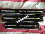 Set Of 3- 1/4, 3/8, 1/2 Drive Click Type Torque Wrench Snap Socket, Reversible. Fixed Price $55.98.