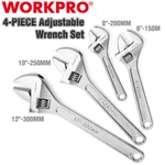 Workpro 4PC Adjustable Wrench Set Forged Heat Treated Chrome-plated 6" 8"10" 12". Fixed Price $24.99.