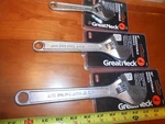 Great Neck Adjustable Wrenches 6" 8" & 10" Forged Steel. New In Package.. Fixed Price $20.00.