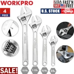 Workpro Adjustable Wrench Set 4PC Forged Heat Treated Chrome-plated 6" 8"10" 12". Fixed Price $24.99.