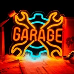 Wrench Shaped Garage Neon Sign - Auto Repair Shop Led Wall Art, Mechanic Light. Fixed Price $26.04.