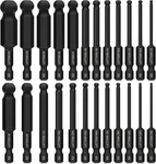 Ball End Hex Head Wrench Drill Bit Set (24PCS Metric & One Size, Black. Fixed Price $28.90.