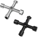Triangle Multi-functional Sillcock Key 4 Way Square Wrench Silver, Black. Fixed Price $10.09.