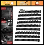 9-PIECE Heavy Duty Socket Organizer Set 1/2", 3/8", 1/4" Drive Tool Holder, Ab. Fixed Price $43.99.