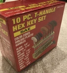 10 Hex Keys!!! Sae T-handle Color-coded Set W/ Rack Sealed!. Fixed Price $24.95.