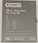Allen 18-PIECE Wrench Hex Key Set Short Arm .028" To 5/8" 56026 Usa Life Wty. Fixed Price $41.95.