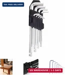 Professional 9-PIECE Ball End Hex Key Set, Chrome Vanadium Steel L-wrenches, 1.5. Fixed Price $7.32.