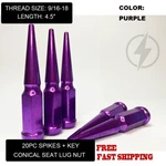 Fit Chevrolet Suburban 2500 1989-91 4.5'' Spike Lug Nut 9/16-18 Purple 20PC+KEY. Fixed Price $54.99.