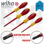 Wiha Phillips Electricians Screwdrivers Insulated Vde Softfinish Slimfit 1000V. Fixed Price $22.78.