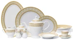 Royalty Porcelain "greek Key" 57-PC Banquet Dinnerware Set For 8. Fixed Price $362.99.