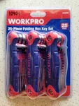 Workpro 25 Pieces Folding Hex Key Set, 3-PACK Sae & Metric Torx Star. Fixed Price $9.99.