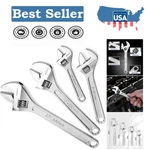 Versatile 4-PIECE Forged Wrench Set: 6 To 12 Inches, Corrosion-resistant Finish. Fixed Price $44.99.