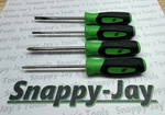 Snap-on Tools Usa New 4PC Green Soft Grip Mini Screwdriver Set SGDX40BG. Fixed Price $74.95.