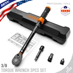 3/8" Drive Click Torque Wrench Snap Socket Ratcheting 5-45 Ft-lb 6.8-61 N-m. Fixed Price $29.99.