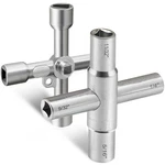 Hanpex 4 Way Sillcock Key Wrench Set, Multi-functional Utilities Water Silver. Fixed Price $14.59.