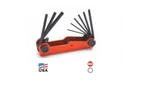 Allen 9 Pc Fold-up Hex Key Set Hi-vis Orange .050-3/16" 56073 Usa. Fixed Price $11.00.