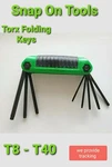 Snap On Tools Folding Torx Wrench Set Plastic Handle AWTEF8K -8 Keys T8-T40 New!. Fixed Price $32.95.
